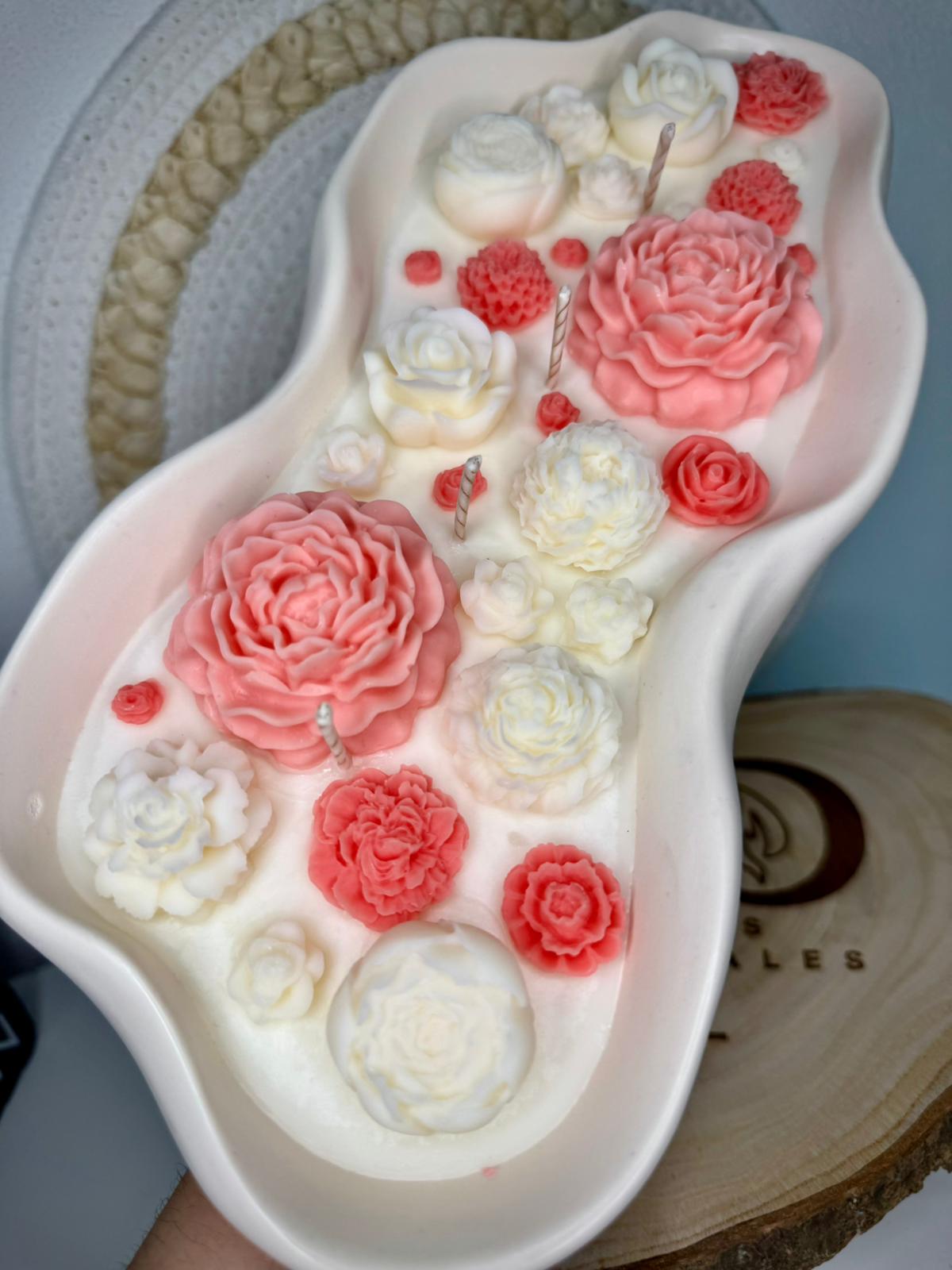 Pote ondulado c/flores